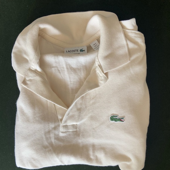Lacoste Classic Fit cream Polo Shortsleeve Shirt Mens Size S 100% Cotton - Picture 1 of 3
